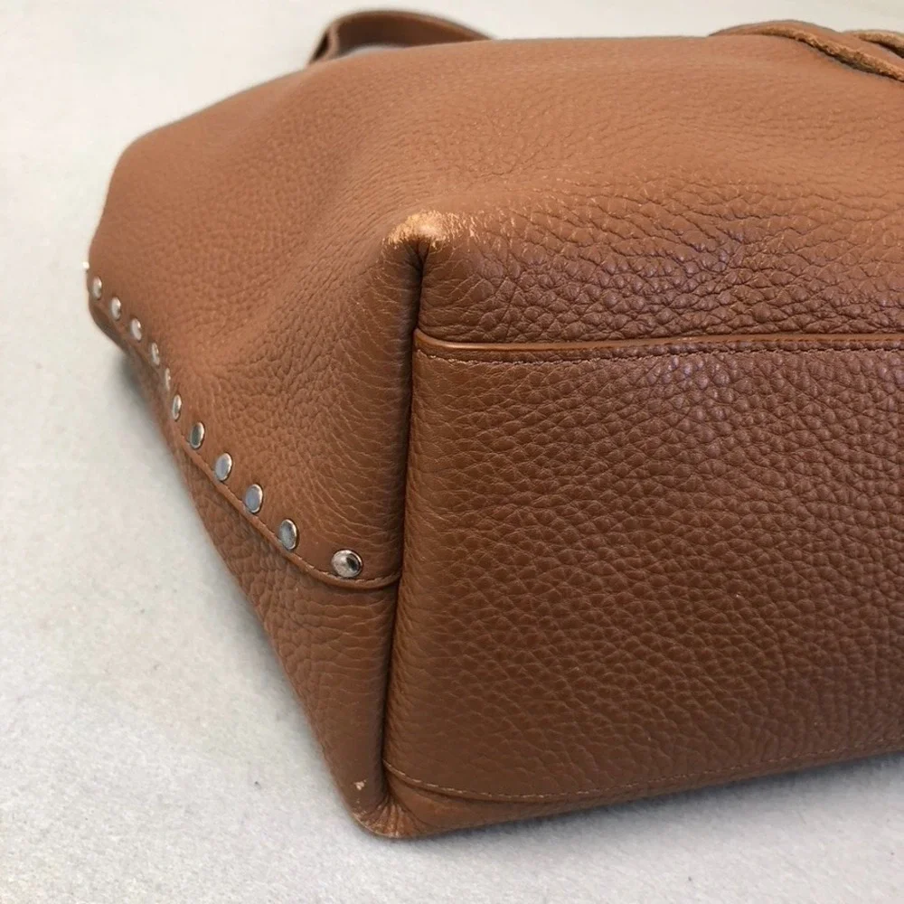 Rebecca Minkoff Darren Signature Carryall Hobo Bag Large Brown Pebbled Leather